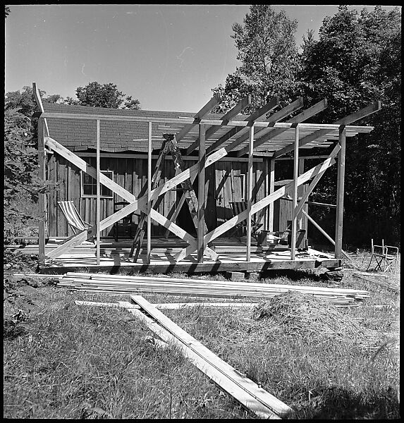 [38 Portraits and Views: Michael Voorhees (14) and Walker Evans' Studio Addition Under Construction (24), Old Lyme, Connecticut], Walker Evans (American, St. Louis, Missouri 1903–1975 New Haven, Connecticut), Film negative