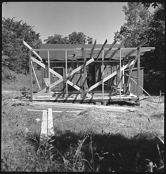 [38 Portraits and Views: Michael Voorhees (14) and Walker Evans' Studio Addition Under Construction (24), Old Lyme, Connecticut], Walker Evans (American, St. Louis, Missouri 1903–1975 New Haven, Connecticut), Film negative