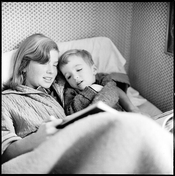 [48 Portraits of Coggeshall Children Reading in Bed; Caroline Blackwood; Robert and Mary Frank], Walker Evans (American, St. Louis, Missouri 1903–1975 New Haven, Connecticut), Film negative