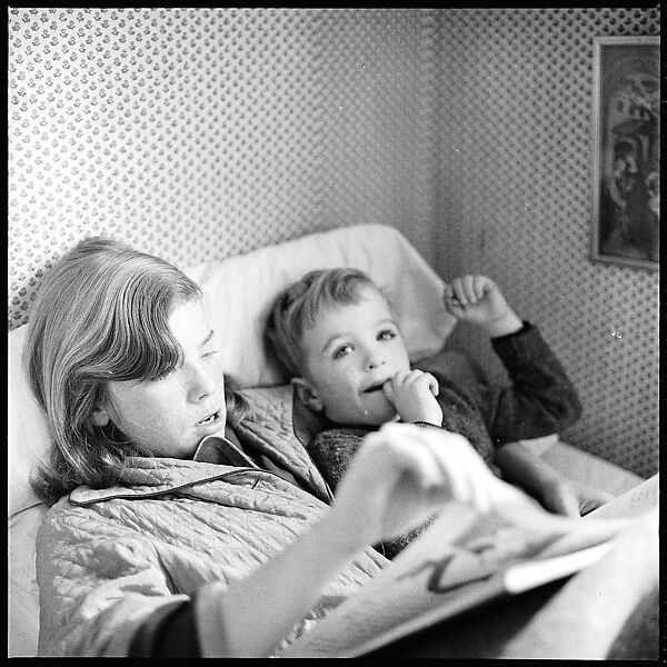 [48 Portraits of Coggeshall Children Reading in Bed; Caroline Blackwood; Robert and Mary Frank], Walker Evans (American, St. Louis, Missouri 1903–1975 New Haven, Connecticut), Film negative