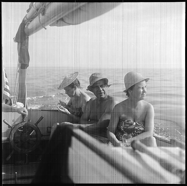 [57 Portraits and Views: Walker Evans, Clark and Billie Voorhees on Boat (24), Boats on Water (21), and Unidentified Man and Woman, Old Lyme, Connecticut (12)], Walker Evans (American, St. Louis, Missouri 1903–1975 New Haven, Connecticut), Film negative