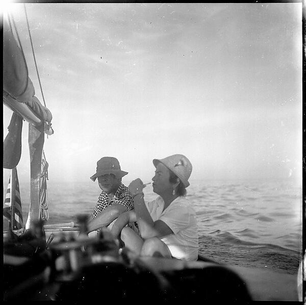 [57 Portraits and Views: Walker Evans, Clark and Billie Voorhees on Boat (24), Boats on Water (21), and Unidentified Man and Woman, Old Lyme, Connecticut (12)], Walker Evans (American, St. Louis, Missouri 1903–1975 New Haven, Connecticut), Film negative