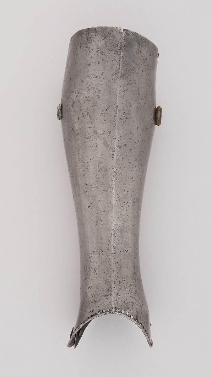 Pair of Greaves (Lower Leg Defenses), Steel, leather, Italian