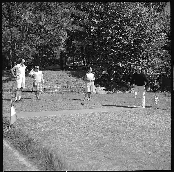 [175 Portraits and Snapshots: Ted Hilles and Gourlay Playing Golf at Old Lyme Country Club, Carrol Cooney Playing Bocce, Tennis Spectators, Croquet and Clambake at Blackpoint Country Club, Old Lyme, Connecticut], Walker Evans (American, St. Louis, Missouri 1903–1975 New Haven, Connecticut), Film negative