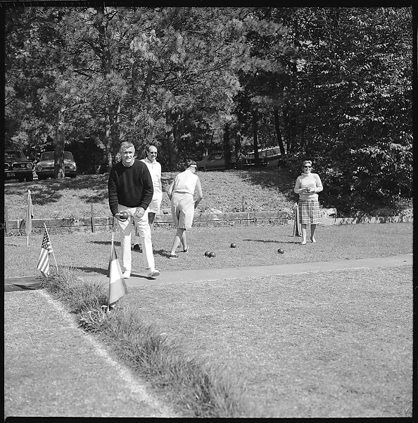 [175 Portraits and Snapshots: Ted Hilles and Gourlay Playing Golf at Old Lyme Country Club, Carrol Cooney Playing Bocce, Tennis Spectators, Croquet and Clambake at Blackpoint Country Club, Old Lyme, Connecticut], Walker Evans (American, St. Louis, Missouri 1903–1975 New Haven, Connecticut), Film negative