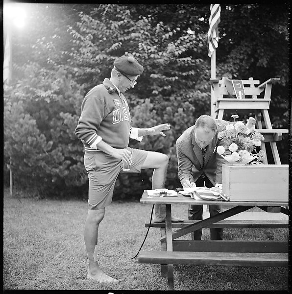 [175 Portraits and Snapshots: Ted Hilles and Gourlay Playing Golf at Old Lyme Country Club, Carrol Cooney Playing Bocce, Tennis Spectators, Croquet and Clambake at Blackpoint Country Club, Old Lyme, Connecticut], Walker Evans (American, St. Louis, Missouri 1903–1975 New Haven, Connecticut), Film negative