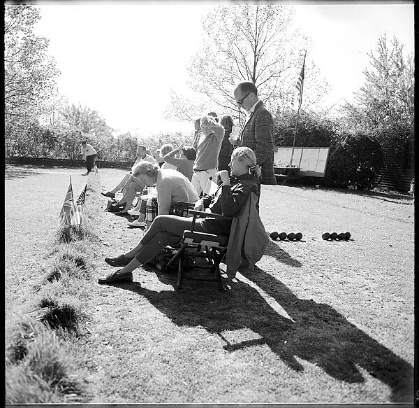[89 Portraits and Snapshots: Carrol Cooney and Bocce Tournament Spectators, Turtle at Old Lyme Country Club, Old Lyme, Connecticut], Walker Evans (American, St. Louis, Missouri 1903–1975 New Haven, Connecticut), Film negative