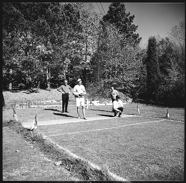 [89 Portraits and Snapshots: Carrol Cooney and Bocce Tournament Spectators, Turtle at Old Lyme Country Club, Old Lyme, Connecticut], Walker Evans (American, St. Louis, Missouri 1903–1975 New Haven, Connecticut), Film negative