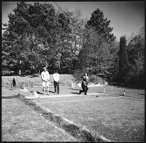 [89 Portraits and Snapshots: Carrol Cooney and Bocce Tournament Spectators, Turtle at Old Lyme Country Club, Old Lyme, Connecticut], Walker Evans (American, St. Louis, Missouri 1903–1975 New Haven, Connecticut), Film negative