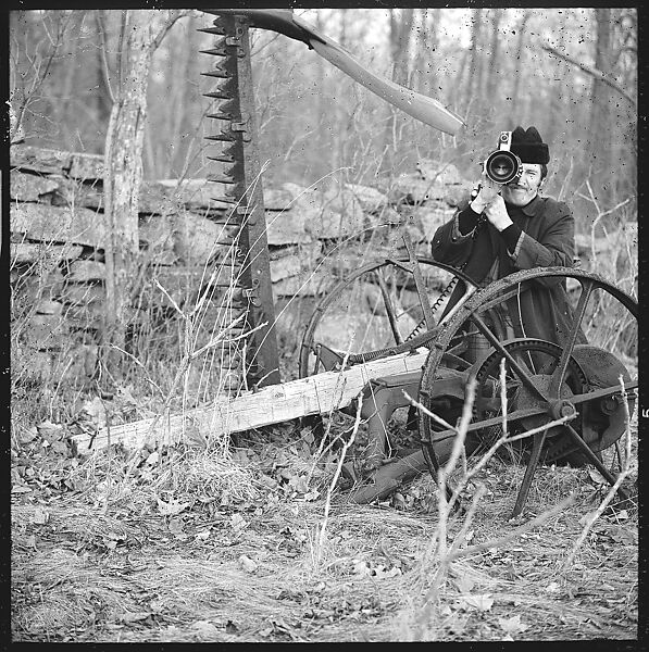 [6 Studies of Junked Wagon in Field and Sedat Pakay with Movie Camera, Old Lyme, Connecticut], Walker Evans (American, St. Louis, Missouri 1903–1975 New Haven, Connecticut), Film negative