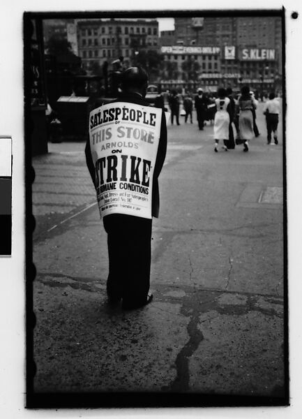 [Two 35mm Film Frames: Man on Strike Wearing Sandwich Boards, Union Square, New York City], Walker Evans (American, St. Louis, Missouri 1903–1975 New Haven, Connecticut), Film negative 