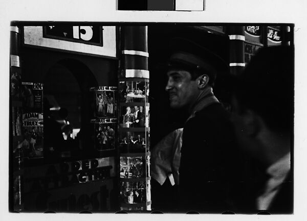 [Two 35mm Film Frames: Attendant Outside Movie Theater Ticket Window, New York City], Walker Evans (American, St. Louis, Missouri 1903–1975 New Haven, Connecticut), Film negative 