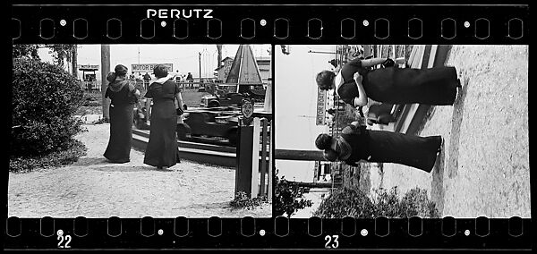 [Two 35mm Film Frames: Women and Children at Amusement Park Ride, From Behind], Walker Evans (American, St. Louis, Missouri 1903–1975 New Haven, Connecticut), Film negative