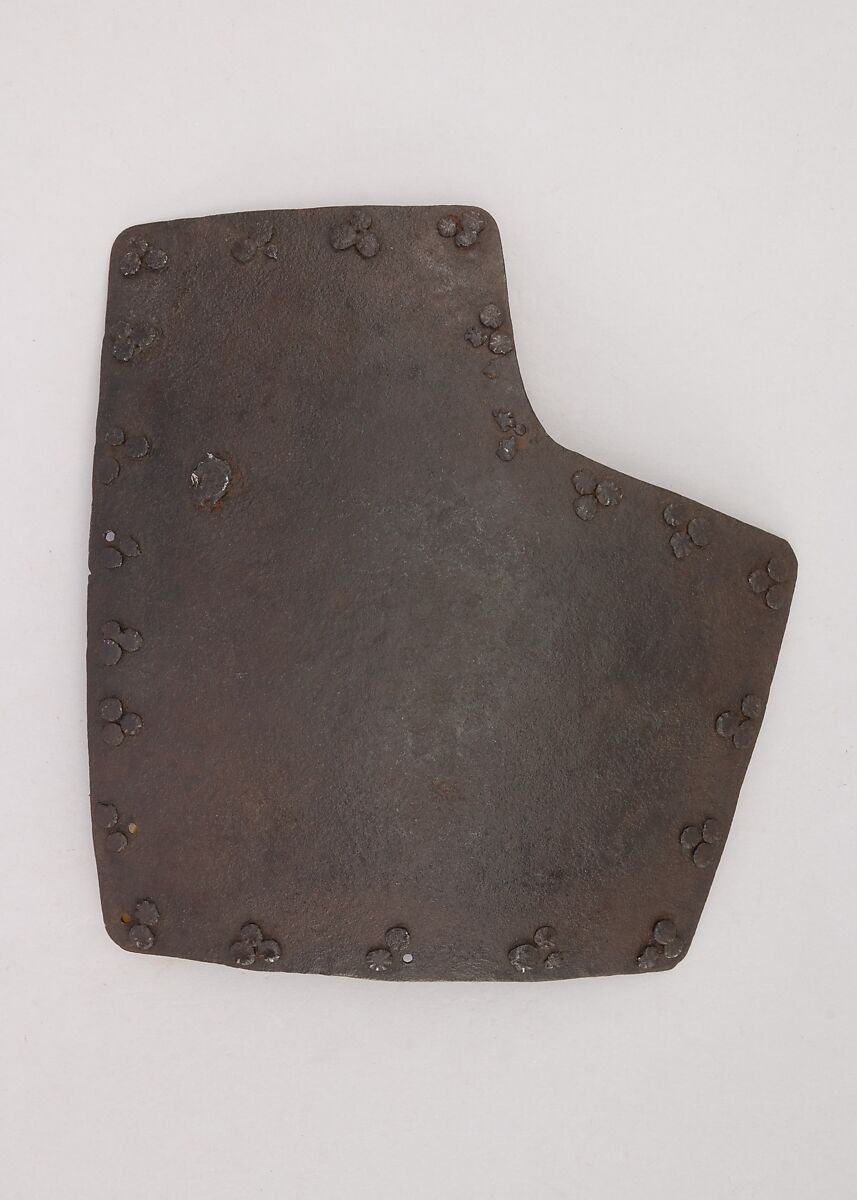 Left Breastplate from a Brigandine, Steel, brass or copper alloy, Italian 