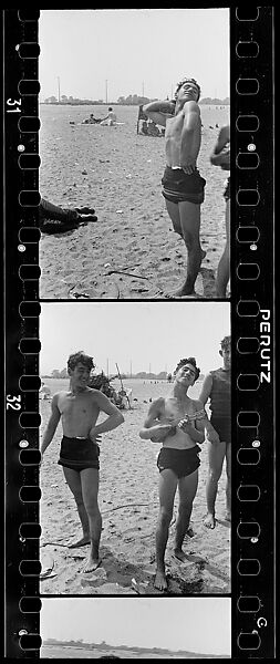 [Two 35mm Film Frames: Sunbathers and Shoreline, Coney Island?, New York], Walker Evans (American, St. Louis, Missouri 1903–1975 New Haven, Connecticut), Film negative