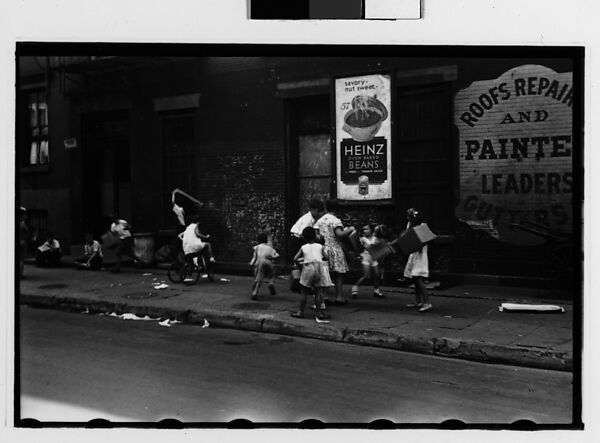 [Two 35mm Film Frames: Children Playing on Sidewalk, Greenwich Village, New York City], Walker Evans (American, St. Louis, Missouri 1903–1975 New Haven, Connecticut), Film negative 