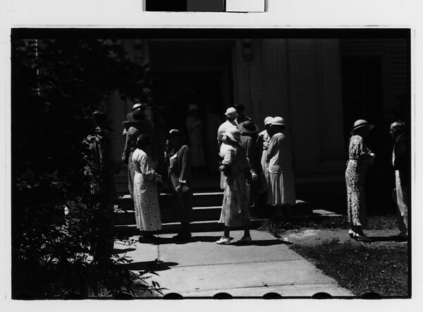 [Two 35mm Film Frames: People Leaving Church, Probably Vicinity Danbury, and Main Street, Danbury, Connecticut], Walker Evans (American, St. Louis, Missouri 1903–1975 New Haven, Connecticut), Film negative 