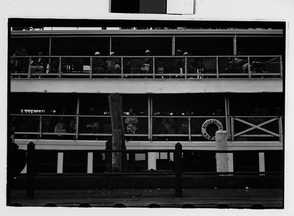 [Two 35mm Film Frames: Passengers on Decks of Croton Point Park Steamboat, Between Harmon and Ossining, New York], Walker Evans (American, St. Louis, Missouri 1903–1975 New Haven, Connecticut), Film negative 
