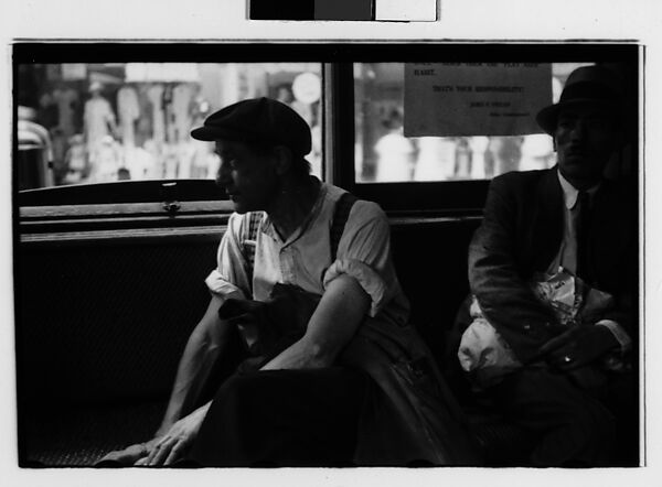 [Two 35mm Film Frames: Passengers on Bus or Streetcar, and Young Woman and Boy Standing on Street, New York City], Walker Evans (American, St. Louis, Missouri 1903–1975 New Haven, Connecticut), Film negative 