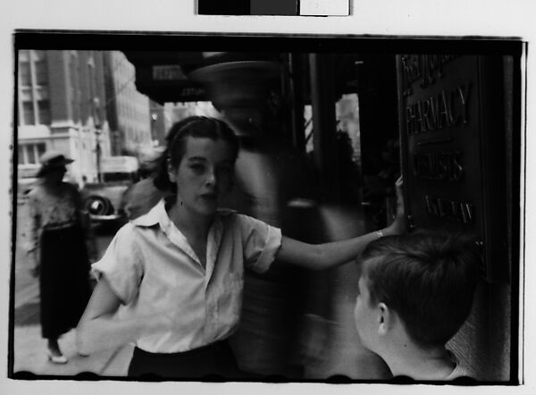 [Two 35mm Film Frames: Young Woman and Boy Standing on Street, New York City], Walker Evans (American, St. Louis, Missouri 1903–1975 New Haven, Connecticut), Film negative 