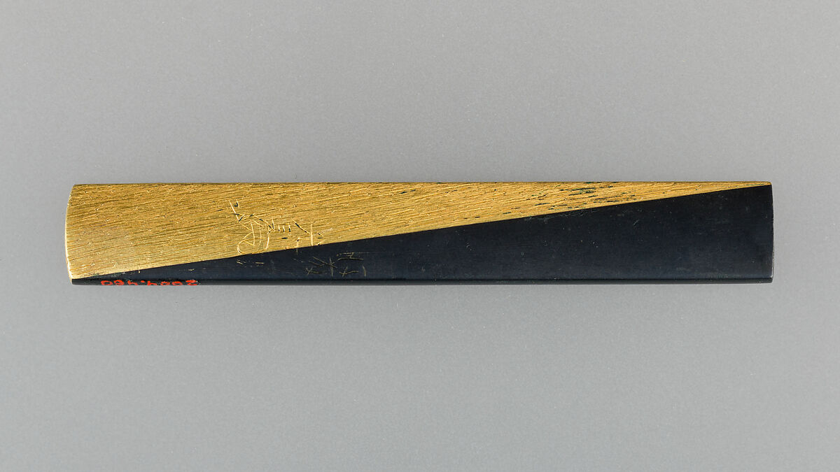 Knife Handle (Kozuka), Gotō Mitsunori (Japanese, 1646–1712), Copper-gold alloy (shakudō), gold, Japanese