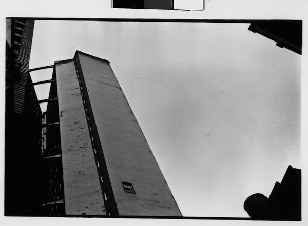[Three 35mm Film Frames: Chrysler Building Construction Site, From Below, New York City], Walker Evans (American, St. Louis, Missouri 1903–1975 New Haven, Connecticut), Film negative