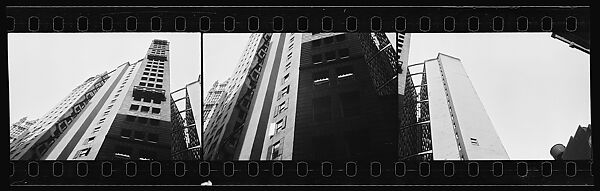 [Three 35mm Film Frames: Chrysler Building Construction Site, From Below, New York City], Walker Evans (American, St. Louis, Missouri 1903–1975 New Haven, Connecticut), Film negative