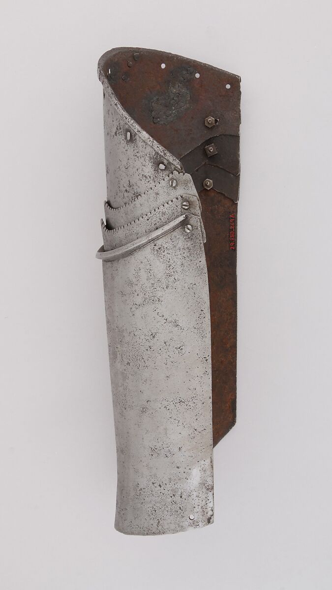 Pair of Thigh Defenses (Cuisses), Steel, Italian