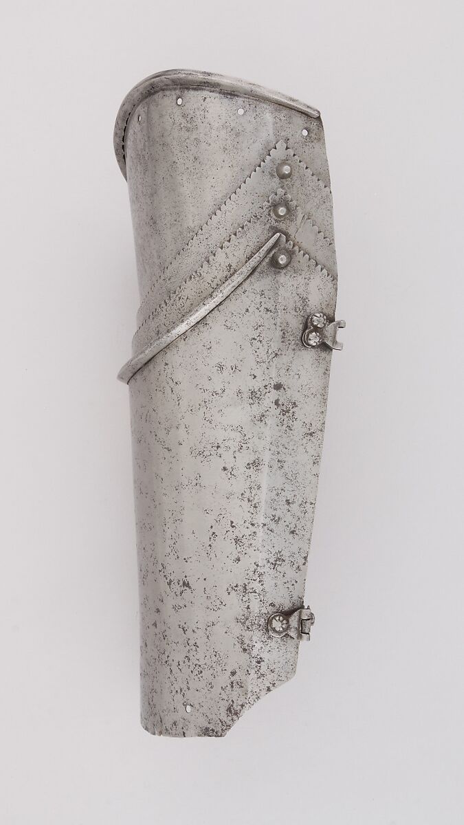 Pair of Thigh Defenses (Cuisses), Steel, Italian