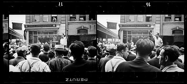 [Two 35mm Film Frames: Strike Rally on Waterfront, New York City], Walker Evans (American, St. Louis, Missouri 1903–1975 New Haven, Connecticut), Film negative