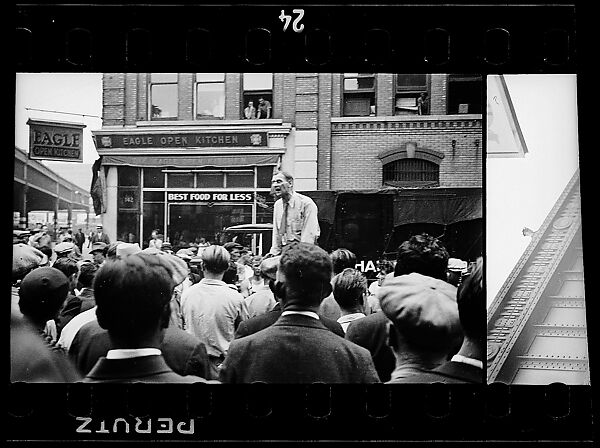 [One 35mm Film Frame: Strike Rally on Waterfront, New York City], Walker Evans (American, St. Louis, Missouri 1903–1975 New Haven, Connecticut), Film negative