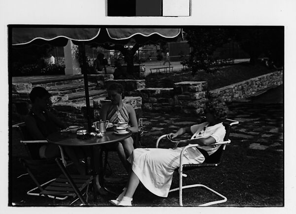 [Two 35mm Film Frames: Women Seated at Outdoor Table with Tennis Court in Distance at Country Club?], Walker Evans (American, St. Louis, Missouri 1903–1975 New Haven, Connecticut), Film negative 