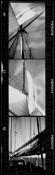 [Three 35mm Film Frames: South Seas: Cressida Deck, Sails, Mast, and Rigging], Walker Evans (American, St. Louis, Missouri 1903–1975 New Haven, Connecticut), Film negative