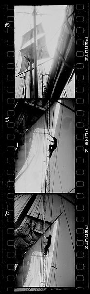[Three 35mm Film Frames: South Seas: Cressida Sailors, Sails, Mast, and Rigging], Walker Evans (American, St. Louis, Missouri 1903–1975 New Haven, Connecticut), Film negative