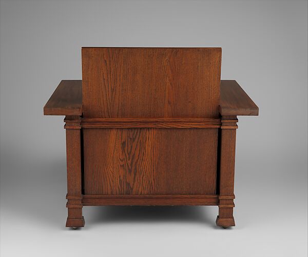 Armchair, Frank Lloyd Wright (American, Richland Center, Wisconsin 1867–1959 Phoenix, Arizona), White oak, wool, American