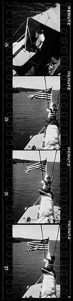 [Four 35mm Film Frames: South Seas: Two Cressida Passengers on Deck, From Above, and Isabelle Jennings on Cressida Prow], Walker Evans (American, St. Louis, Missouri 1903–1975 New Haven, Connecticut), Film negative