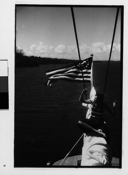 [Five 35mm Film Frames: South Seas: Isabelle Jennings Seated on Cressida Prow, Unidentified Man on Cressida Deck, and Steamship F. H. Bedford Jr.], Walker Evans (American, St. Louis, Missouri 1903–1975 New Haven, Connecticut), Film negative 