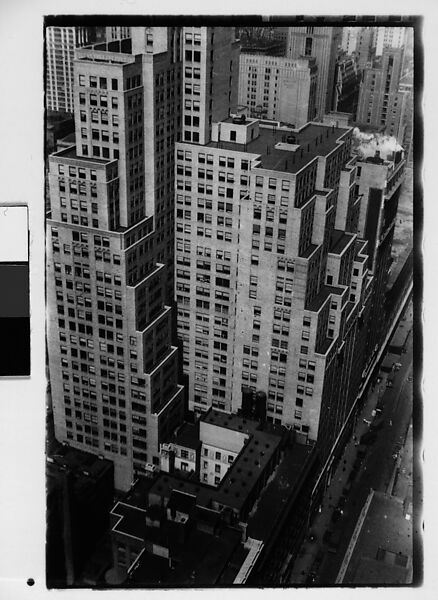 Walker Evans | [One 35mm Film Frame: Step-Back Buildings, From Elevated Position, New York City ...