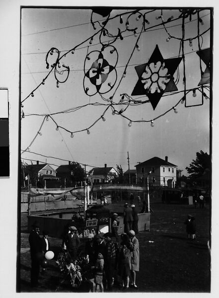 [Three 35mm Film Frames: Fairground Scenes with Hanging Electric Lights and Children on Swing Set], Walker Evans (American, St. Louis, Missouri 1903–1975 New Haven, Connecticut), Film negative
