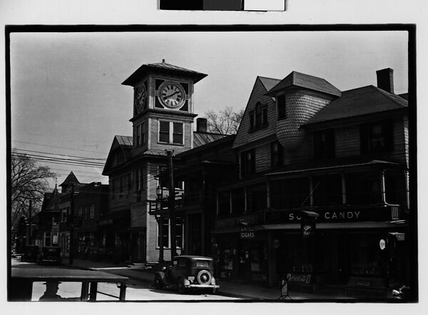 [Two 35mm Film Frames: Main Street with Parked Cars and Italianate Clocktower], Walker Evans (American, St. Louis, Missouri 1903–1975 New Haven, Connecticut), Film negative 