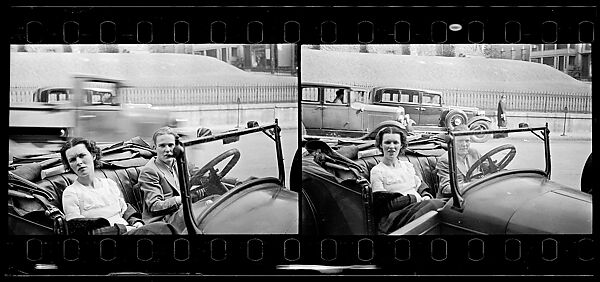 [Two 35mm Film Frames: Young Couple in Parked Open-Air Car, Ossining, New York], Walker Evans (American, St. Louis, Missouri 1903–1975 New Haven, Connecticut), Film negative