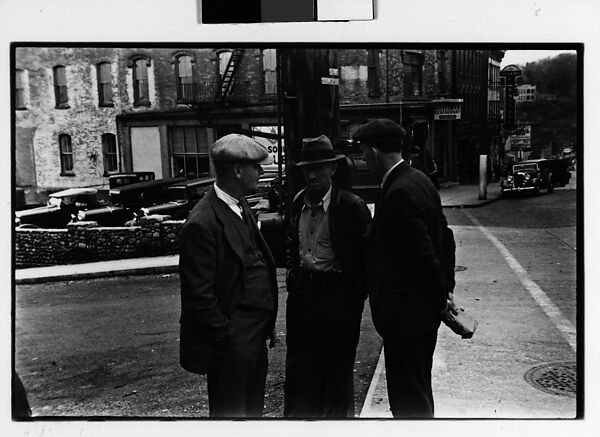 [Two 35mm Film Frames: Three Men in Conversation on Street, Street Conversation with Pedestrian in Foreground, Ossining, New York], Walker Evans (American, St. Louis, Missouri 1903–1975 New Haven, Connecticut), Film negative 