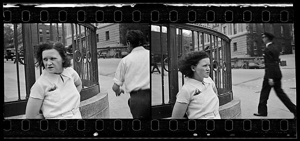 [Two 35mm Film Frames: Woman Standing on Street], Walker Evans (American, St. Louis, Missouri 1903–1975 New Haven, Connecticut), Film negative