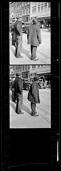 [Two 35mm Film Frames: Two Men Crossing Street, From Behind], Walker Evans (American, St. Louis, Missouri 1903–1975 New Haven, Connecticut), Film negative
