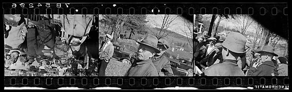 [Three 35mm Film Frames: Outdoor Country Auction], Walker Evans (American, St. Louis, Missouri 1903–1975 New Haven, Connecticut), Film negative