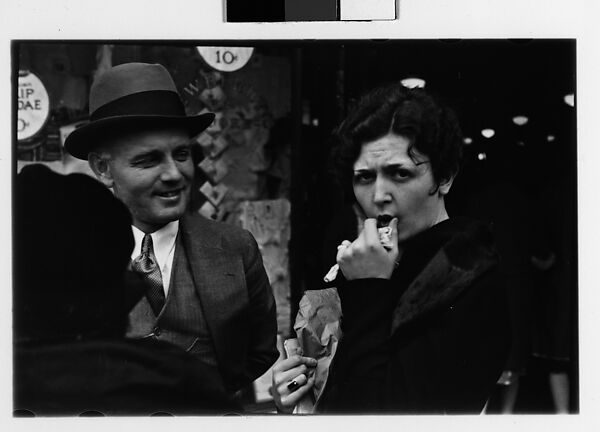 [Two 35mm Film Frames: Man and Two Women in Conversation on Street Outside Newberry's, New York City?], Walker Evans (American, St. Louis, Missouri 1903–1975 New Haven, Connecticut), Film negative