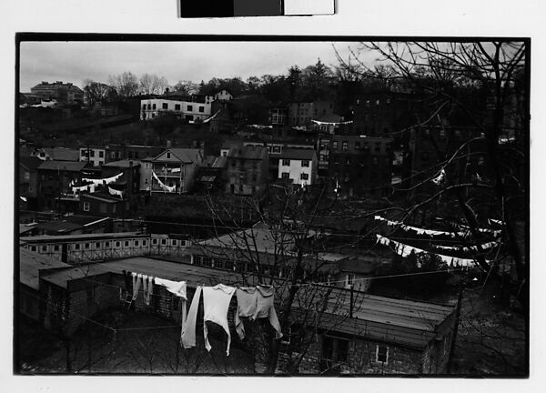 [Three 35mm Film Frames: Backyard Clotheslines, Children on Street, Houses on Hillside, Ossining, New York], Walker Evans (American, St. Louis, Missouri 1903–1975 New Haven, Connecticut), Film negative