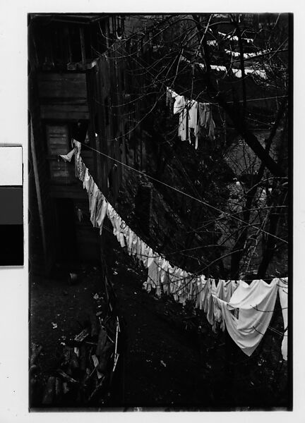 [Three 35mm Film Frames: Backyard Clotheslines, Children on Street, Houses on Hillside, Ossining, New York], Walker Evans (American, St. Louis, Missouri 1903–1975 New Haven, Connecticut), Film negative 