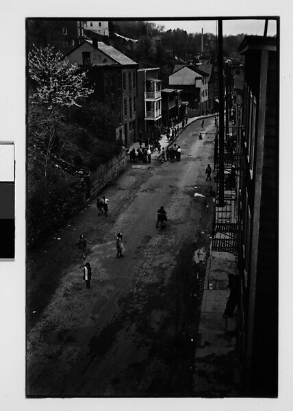 [Three 35mm Film Frames: Children on Hillside Street, From Elevated Position, Ossining, New York], Walker Evans (American, St. Louis, Missouri 1903–1975 New Haven, Connecticut), Film negative 