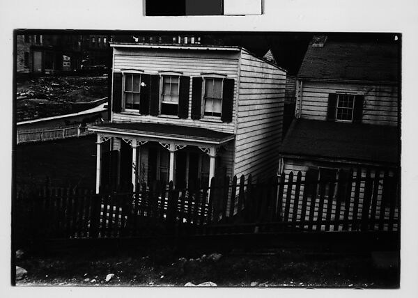 [Three 35mm Film Frames: Frame House Behind Fence on Sloping Street, Ossining, New York], Walker Evans (American, St. Louis, Missouri 1903–1975 New Haven, Connecticut), Film negative 